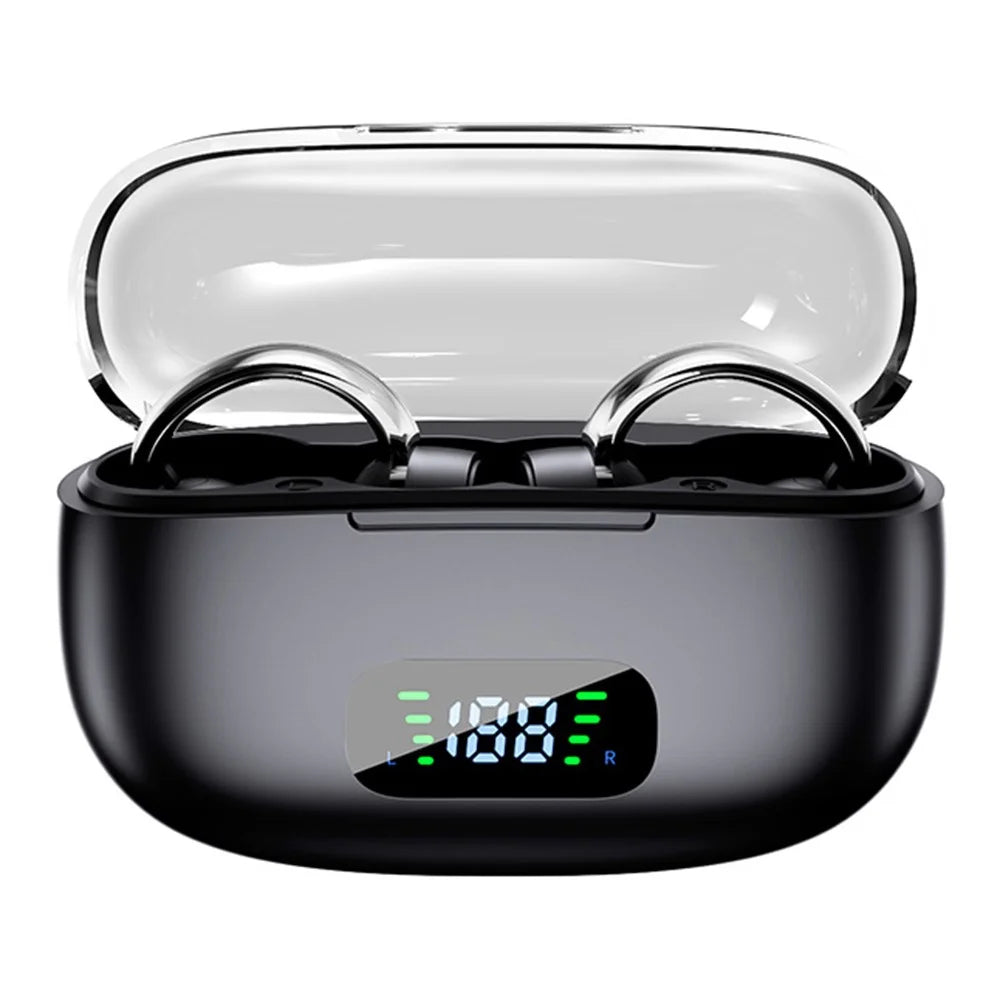 S39 ENC Noise Reduction Clip-On Bluetooth-compatible Earbuds Non-In-Ear Sports Wireless Earphones - Black - 1