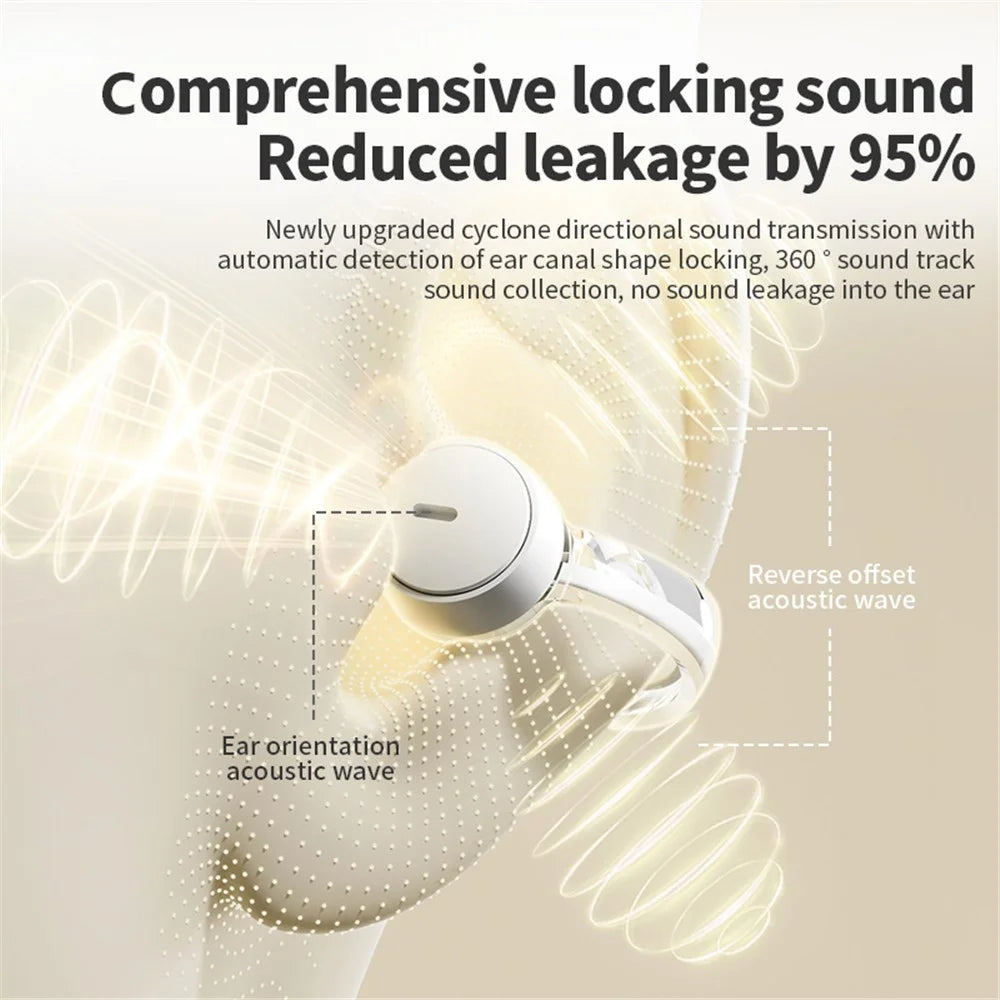 S39 ENC Noise Reduction Clip-On Bluetooth-compatible Earbuds Non-In-Ear Sports Wireless Earphones - Black - 5
