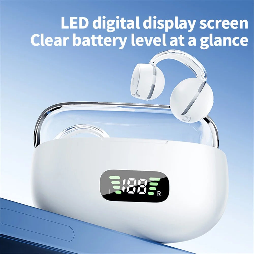 S39 ENC Noise Reduction Clip-On Bluetooth-compatible Earbuds Non-In-Ear Sports Wireless Earphones - Black - 6