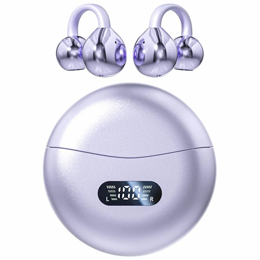 M79 Ear Clip Earbuds Wireless Bluetooth-compatible Headphones Noise Reduction Earphones - Purple - 1