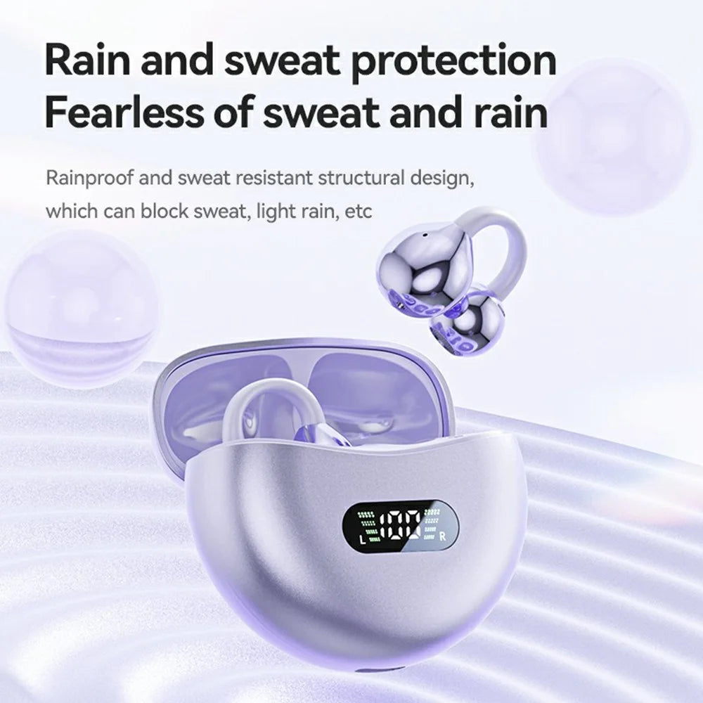 M79 Ear Clip Earbuds Wireless Bluetooth-compatible Headphones Noise Reduction Earphones - Purple - 4