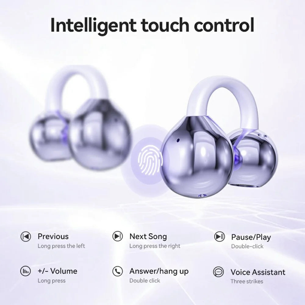 M79 Ear Clip Earbuds Wireless Bluetooth-compatible Headphones Noise Reduction Earphones - Purple - 5