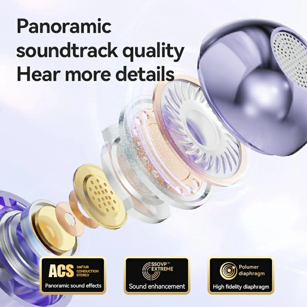 M79 Ear Clip Earbuds Wireless Bluetooth-compatible Headphones Noise Reduction Earphones - Purple - 7