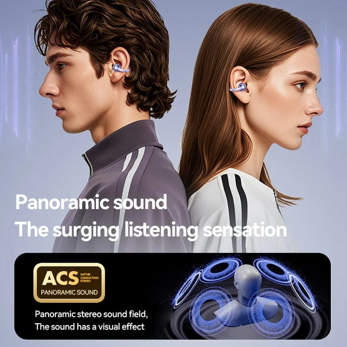 M91 Ear Clip Earbuds Wireless Bluetooth-compatible Noise Reduction Music Game Earphones - Purple - 3