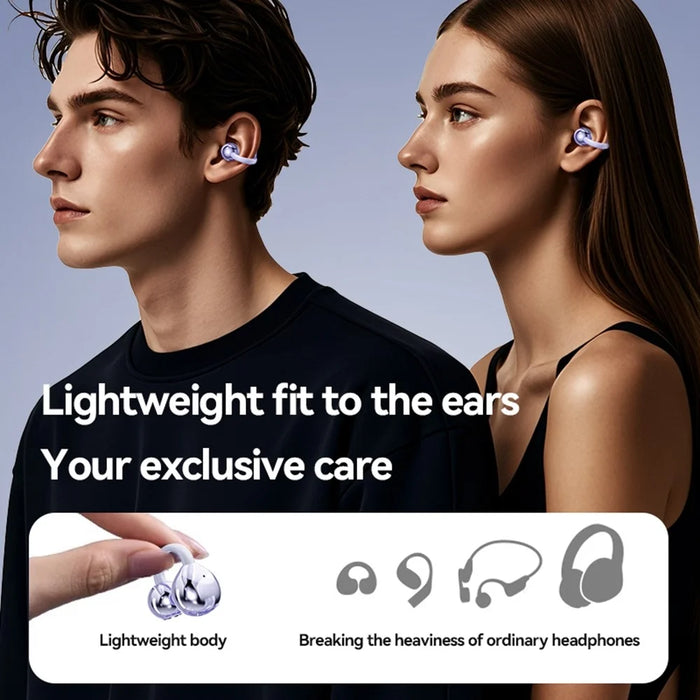 M91 Ear Clip Earbuds Wireless Bluetooth-compatible Noise Reduction Music Game Earphones - Purple - 5
