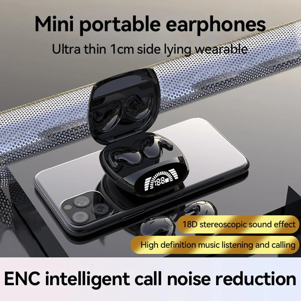 MD528 TWS Bluetooth-compatible Earphones IPX5 Waterproof ENC Noise Reduction Wireless Headphones - Black - 2