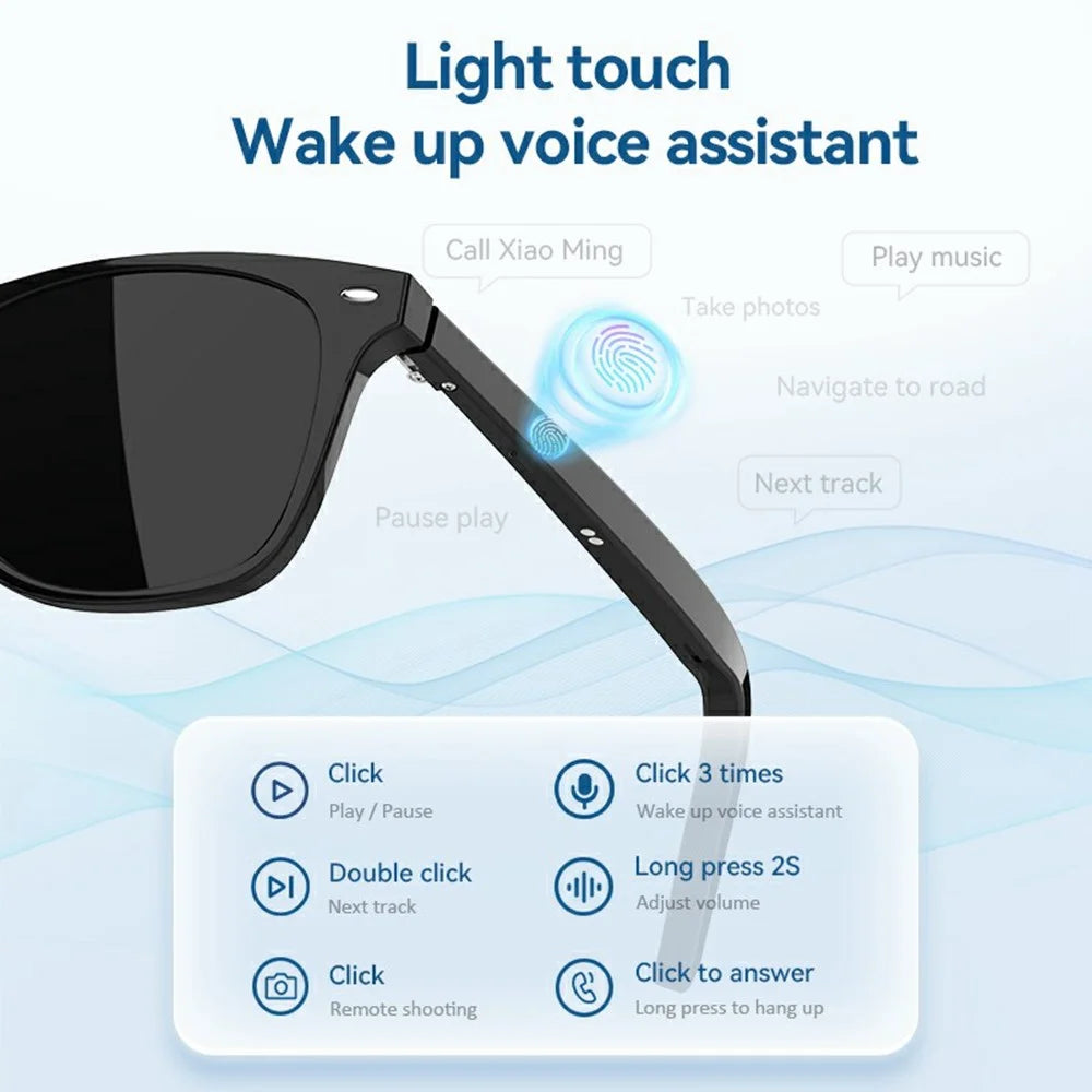 G05-C Anti-Blue-Ray Bluetooth-compatible Glasses Wireless Music Earphone Smart Sunglasses (CE Certified) - Transparent - 3