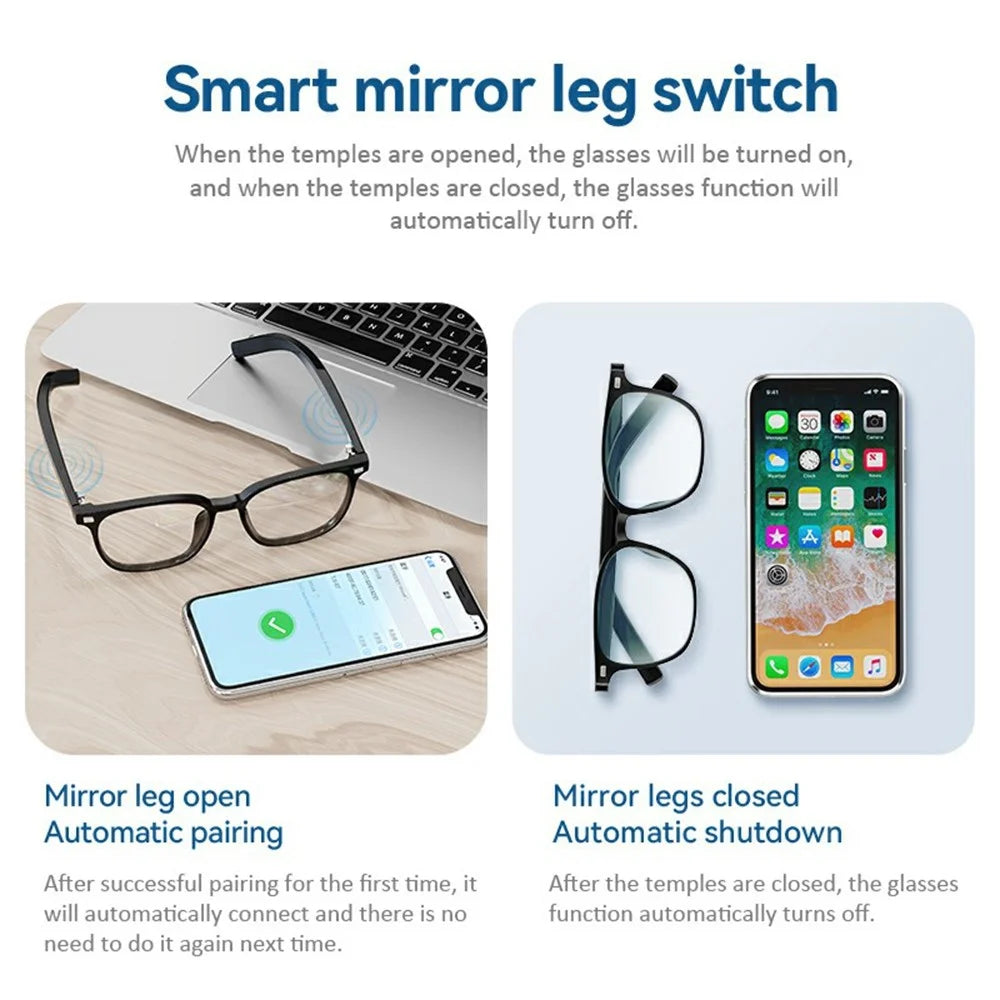 G05-C Anti-Blue-Ray Bluetooth-compatible Glasses Wireless Music Earphone Smart Sunglasses (CE Certified) - Transparent - 5