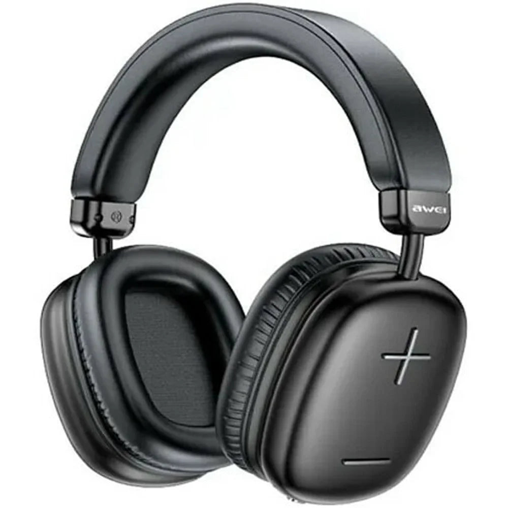 AWEI AT6 Wireless Bluetooth-compatible Gaming Headset 3.5mm AUX Wired Earphone Headphone - Black - 1