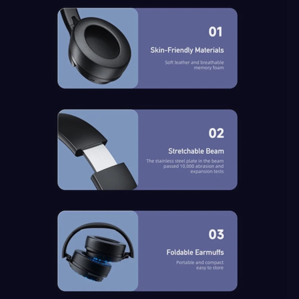 AWEI A780 Pro Wireless Bluetooth-compatible Gaming Headset 3.5mm AUX Wired Earphone Headphone with Colorful Lights - 2