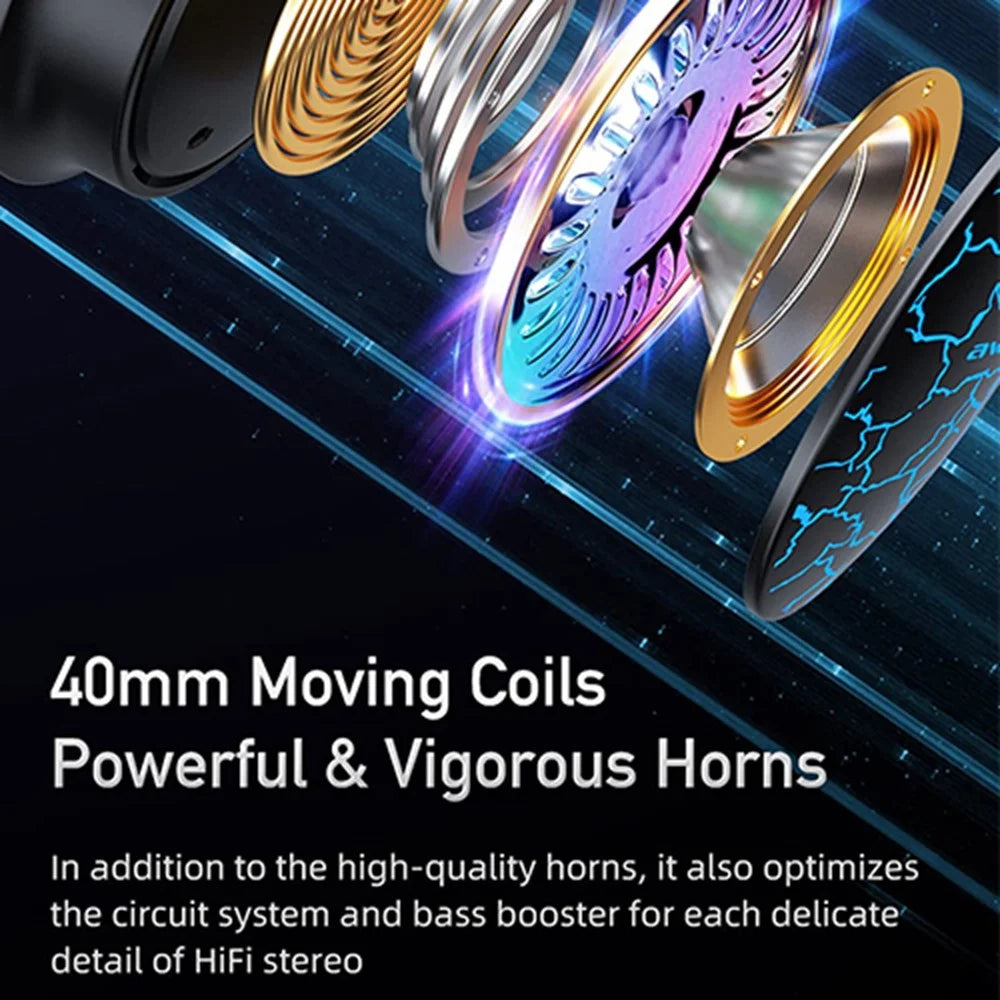 AWEI A780 Pro Wireless Bluetooth-compatible Gaming Headset 3.5mm AUX Wired Earphone Headphone with Colorful Lights - 4