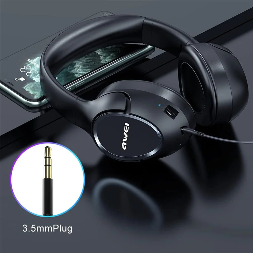 AWEI A770BL Stereo Sound Wireless Bluetooth-compatible Gaming Headset 3.5mm AUX Wired Earphone Headphone - 2