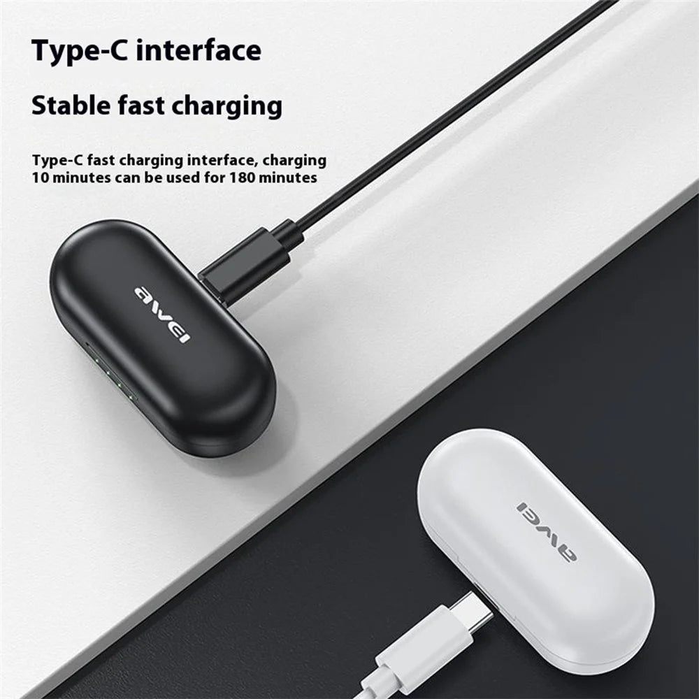 AWEI T13 Pro HiFi Stereo Sound Bluetooth-compatible Headset Touch Control Wireless Headphone Built-in 8mm Driver Unit - Blue - 4
