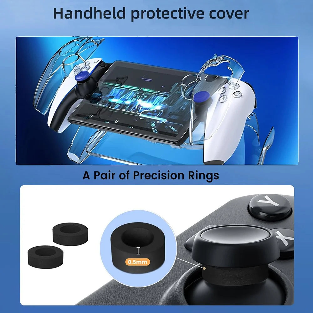 For Sony PS5 Portal Handheld Game Console Storage Bag Set with Joystick Caps, Screen Protectors, Silicone Case - 5