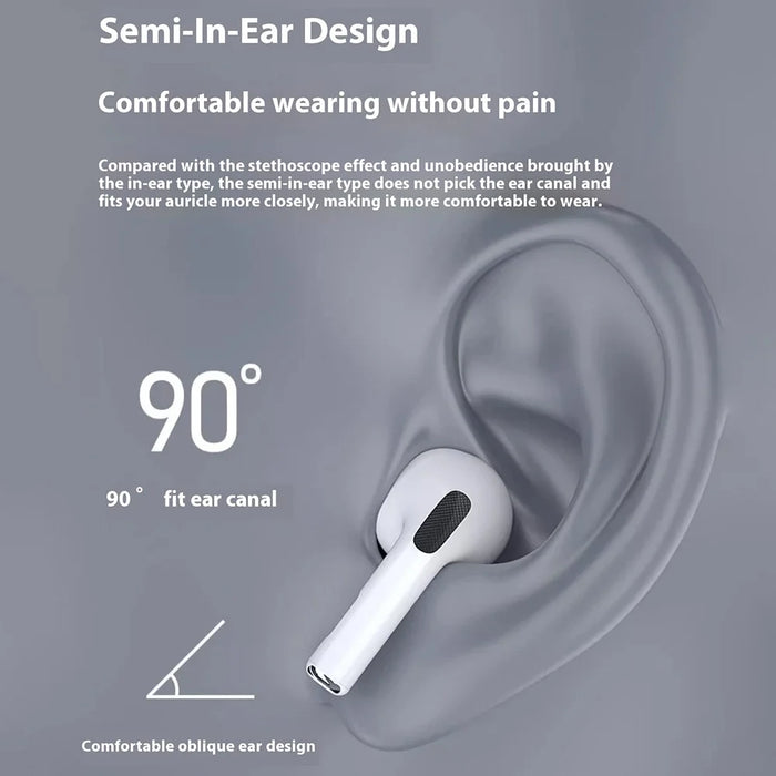 Pro4 TWS Bluetooth Earphone Noise Reduction Call Wireless Music Headset - White - 4