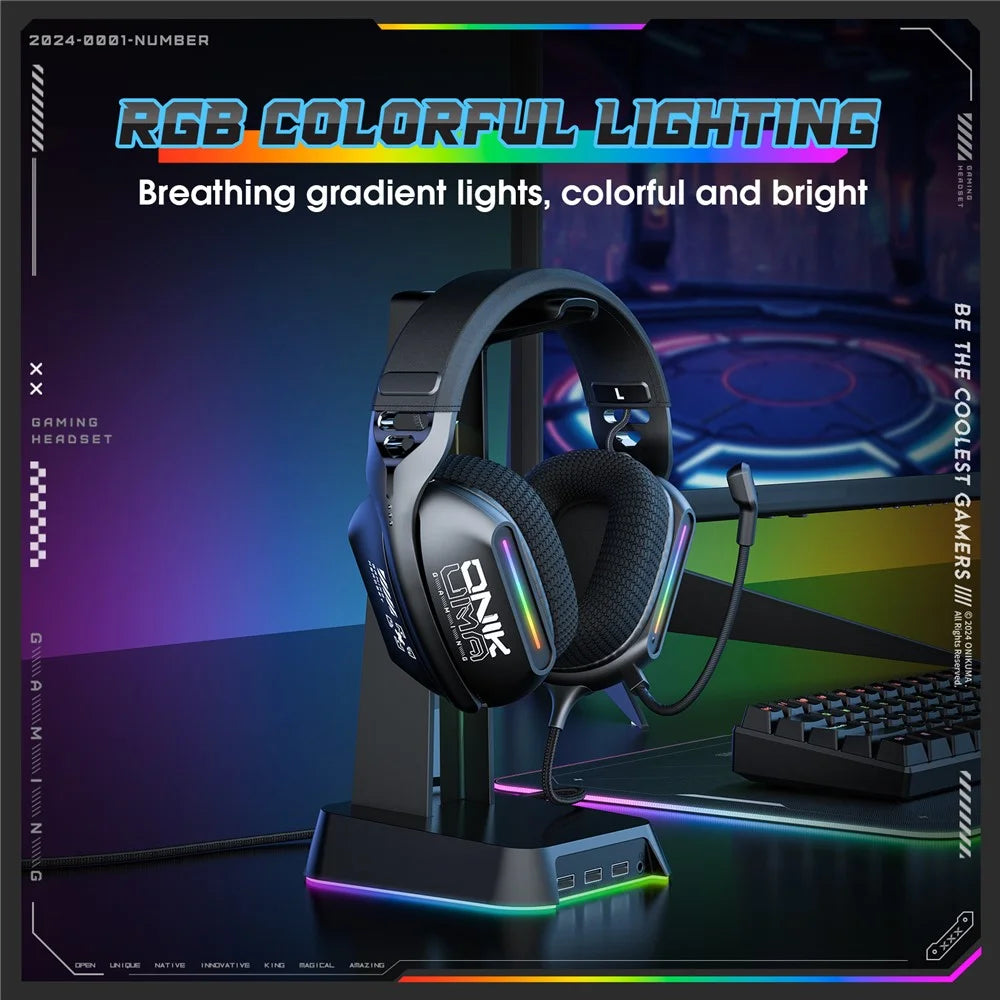 ONIKUMA X12 USB+3.5mm Wired E-Sport Headphone Over-Ear Gaming Music Headset - 2