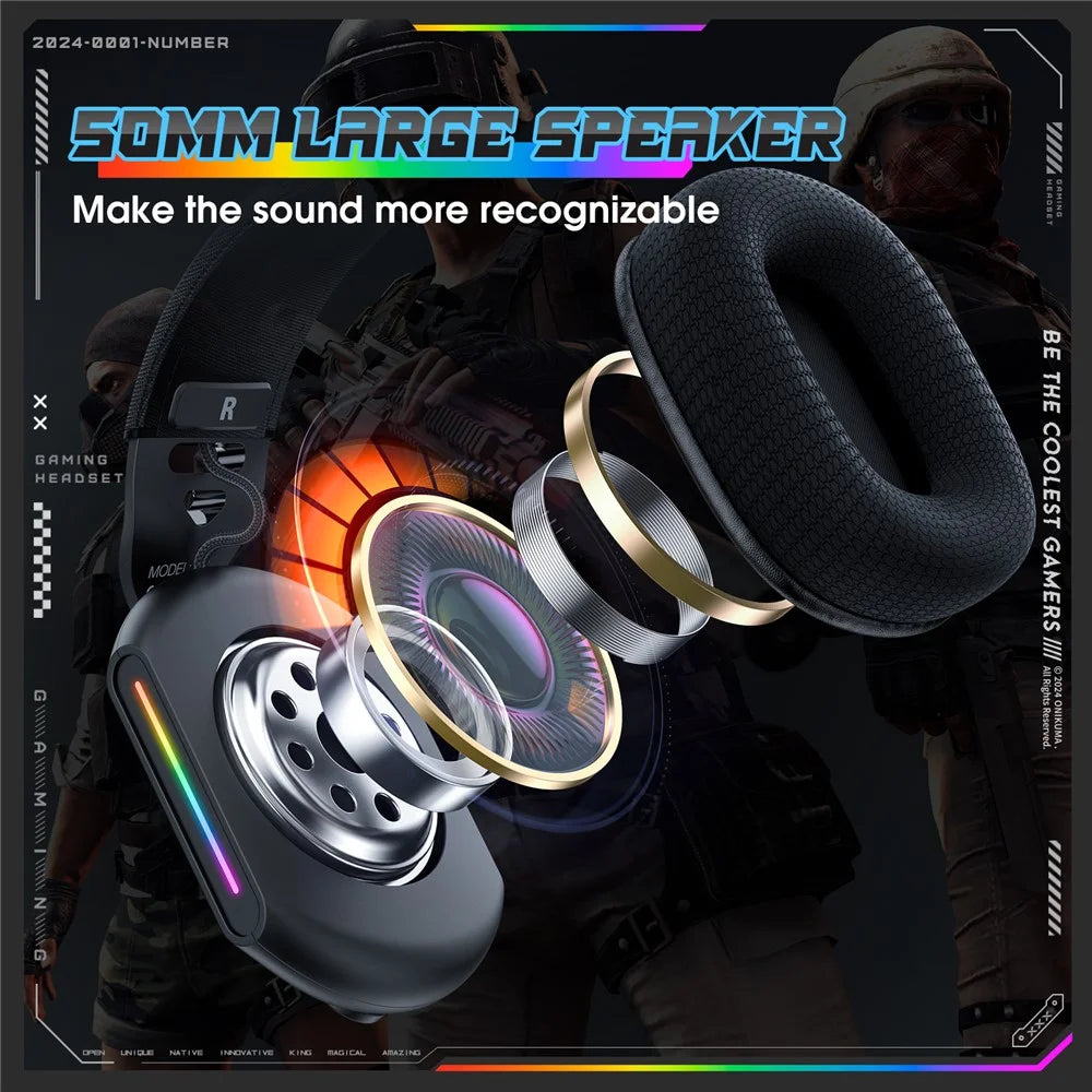 ONIKUMA X12 USB+3.5mm Wired E-Sport Headphone Over-Ear Gaming Music Headset - 5