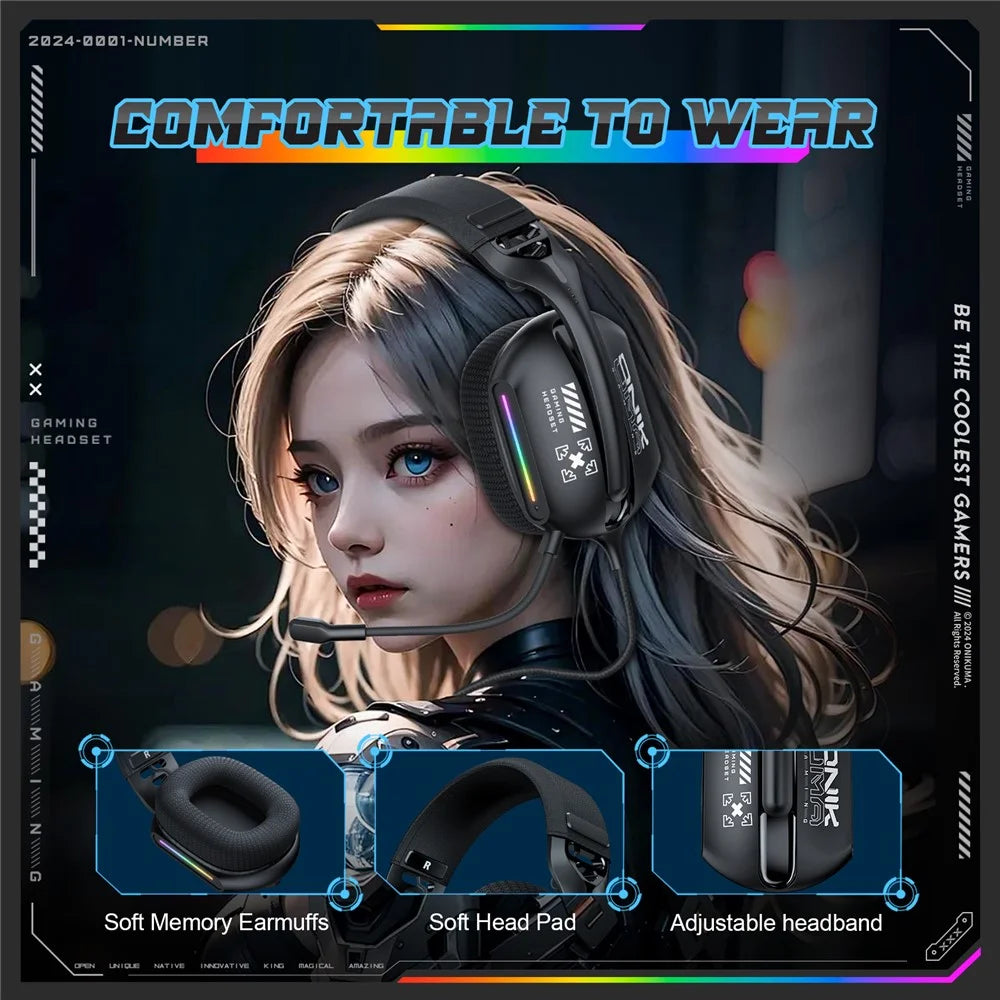 ONIKUMA X12 USB+3.5mm Wired E-Sport Headphone Over-Ear Gaming Music Headset - 6
