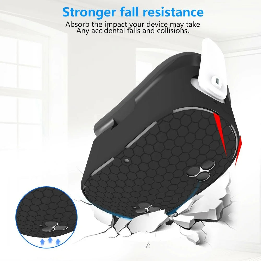 For Meta Quest 3S VR Silicone Case Honeycomb Texture Heat Dissipation Anti-Drop Cover - Black - 4