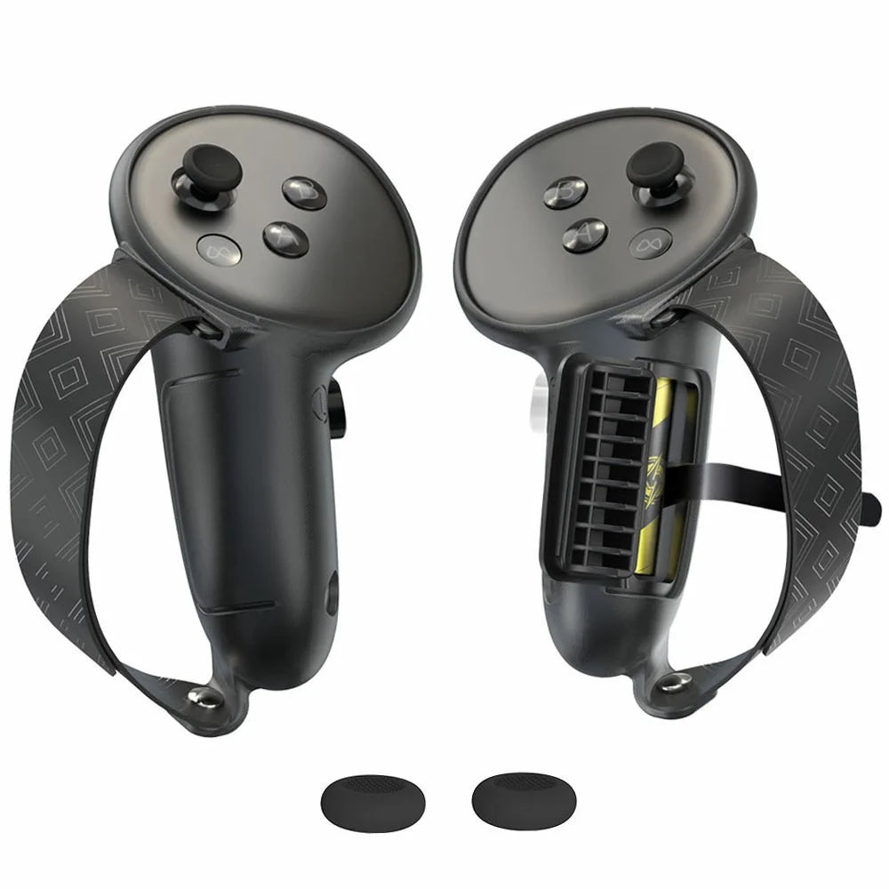 1 Pair For Meta Quest 3S Controller Silicone Case Anti-Slip Anti-Drop Grip Cover - Black - 1