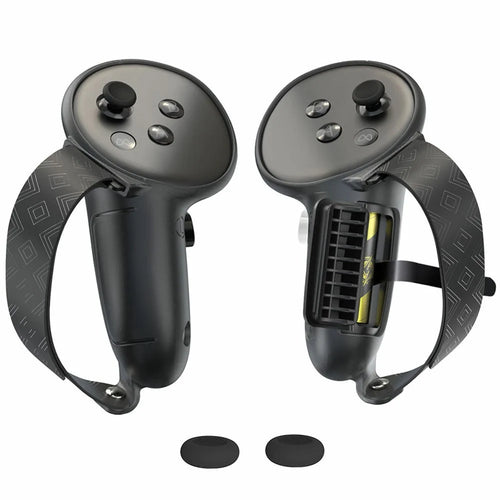 1 Pair For Meta Quest 3S Controller Silicone Case Anti-Slip Anti-Drop Grip Cover - Black - 1