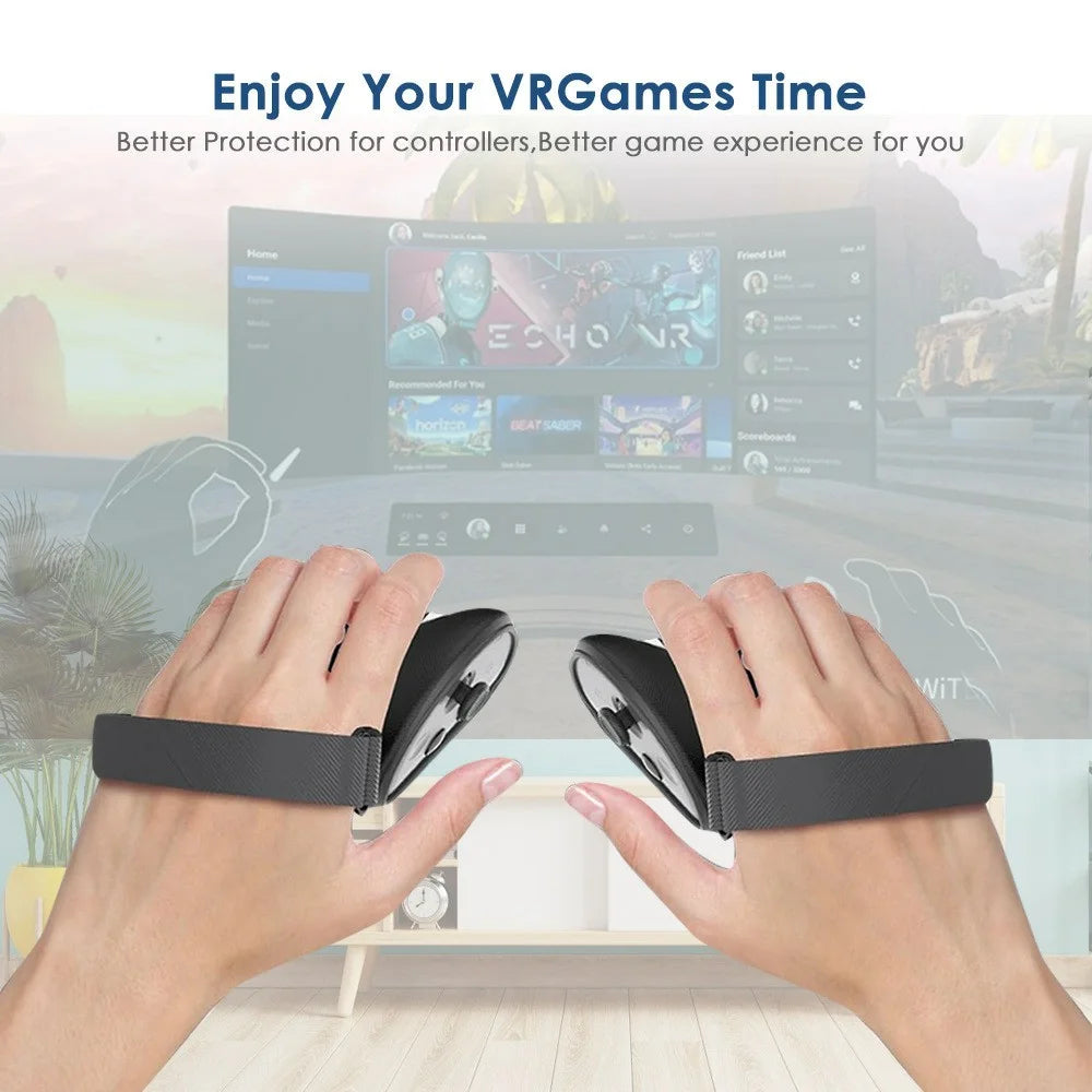 1 Pair For Meta Quest 3S Controller Silicone Case Anti-Slip Anti-Drop Grip Cover - Black - 3