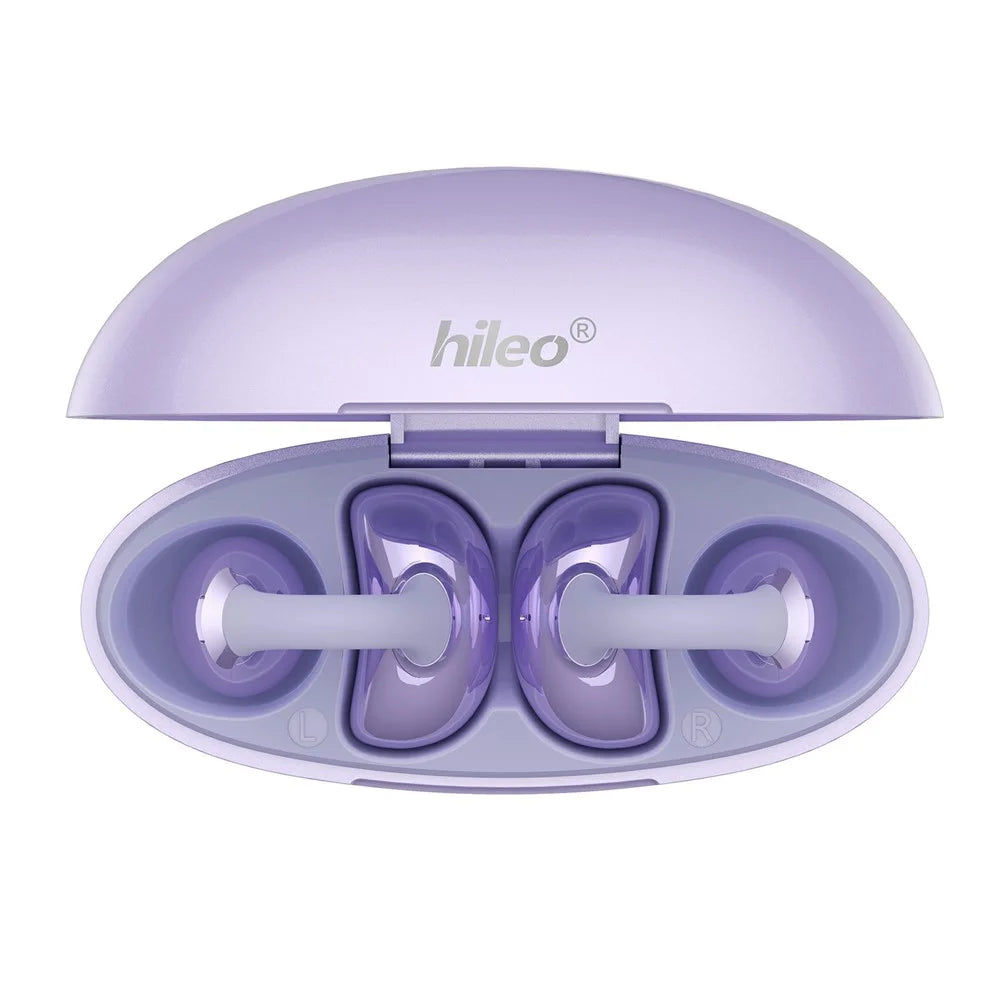 HILEO hi86 ENC Noise Reduction Stereo Wireless Earphones Clip-On Bluetooth-compatible Earbuds - Purple - 3