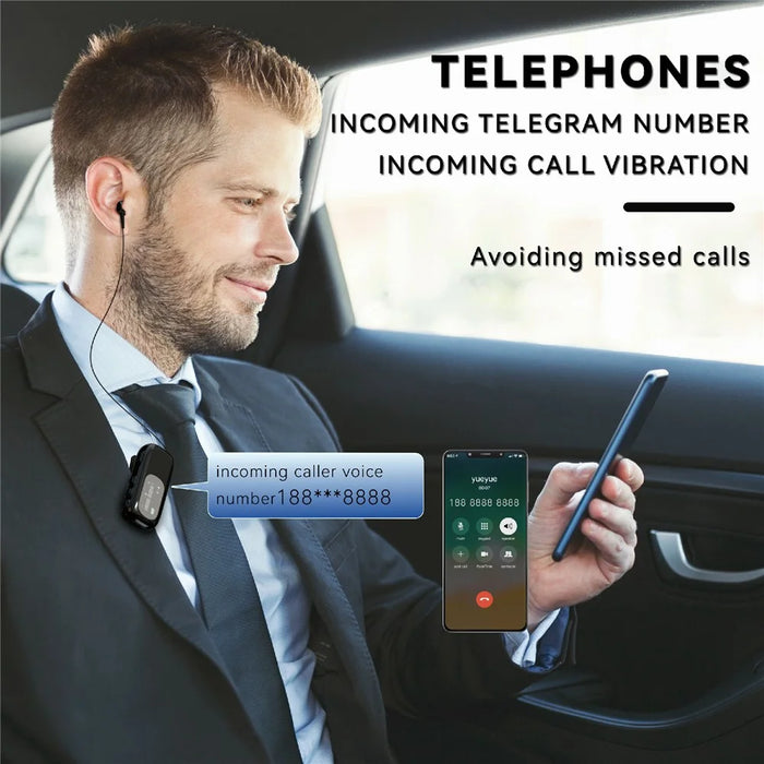 K75 LCD Screen Business Bluetooth-compatible Headset Noise Cancellation Earphone with Vibration Alert - Matte Grey - 6