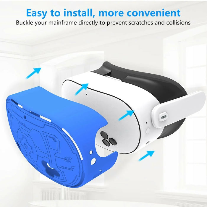 Silicone Protective Case for Meta Quest 3S Shockproof Sleeve Cover VR Headset Accessory - Blue - 2