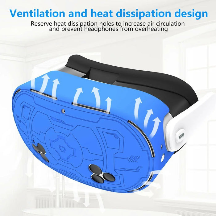 Silicone Protective Case for Meta Quest 3S Shockproof Sleeve Cover VR Headset Accessory - Blue - 5