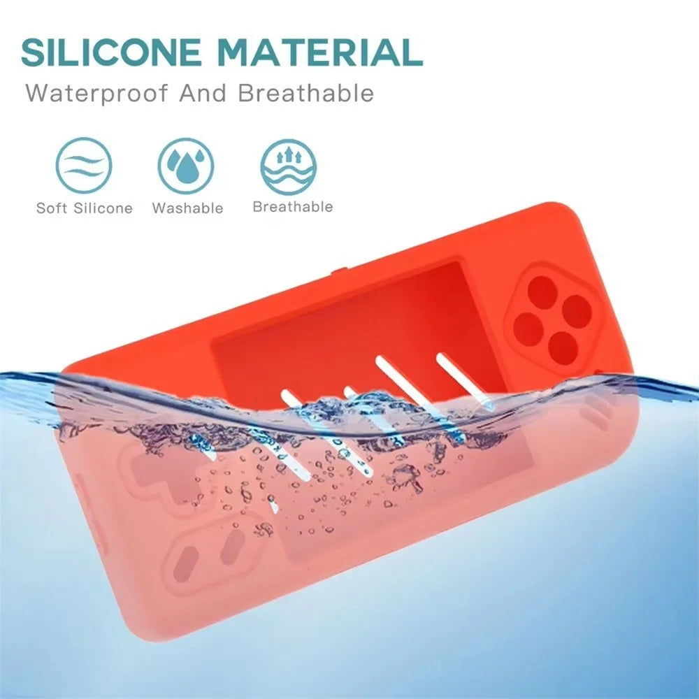 Silicone Protective Case for Anbernic RG28XX Handheld Gaming Console Sleeve with Strap - Red - 4