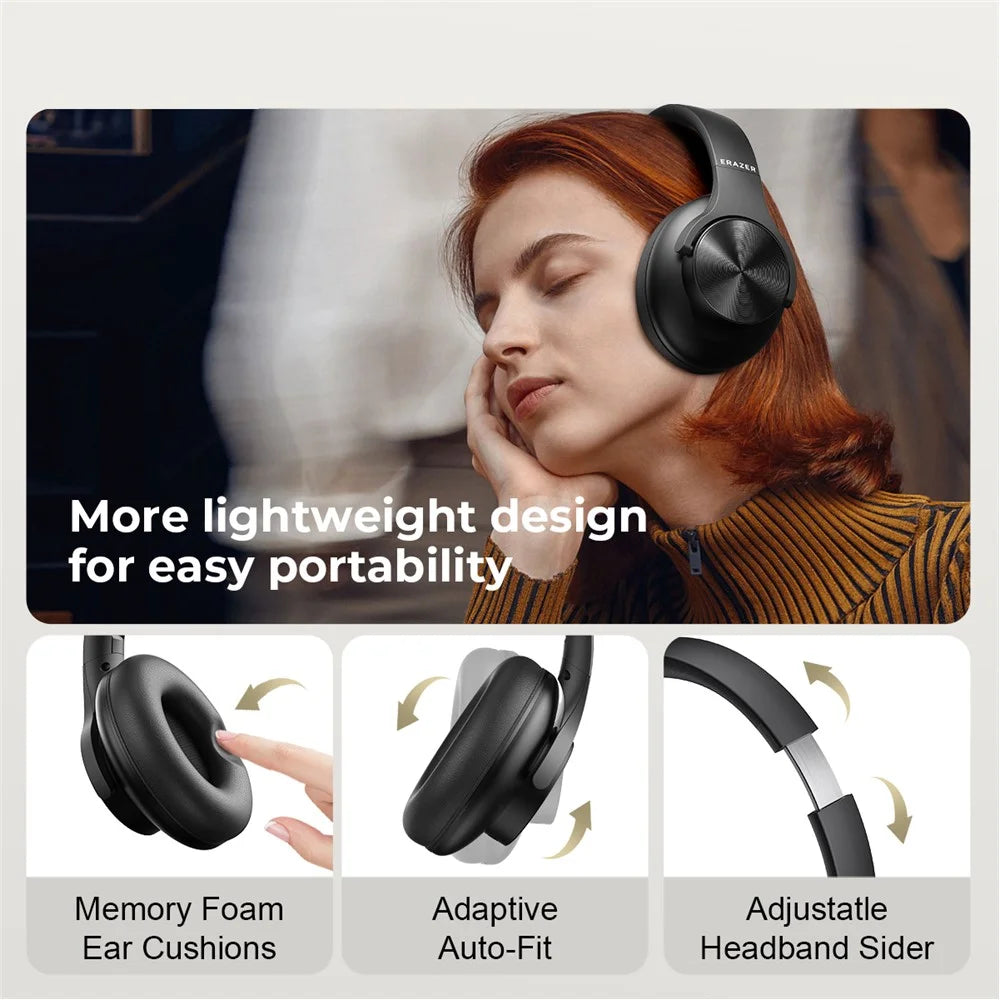 LENOVO Erazer G50 Wireless Bluetooth-compatible Stereo Headphone Over-Ear Foldable Music Headset - Black - 4