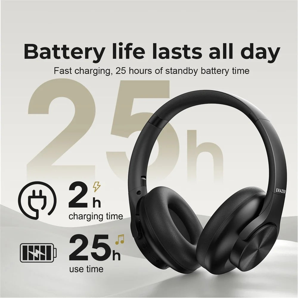 LENOVO Erazer G50 Wireless Bluetooth-compatible Stereo Headphone Over-Ear Foldable Music Headset - Black - 7