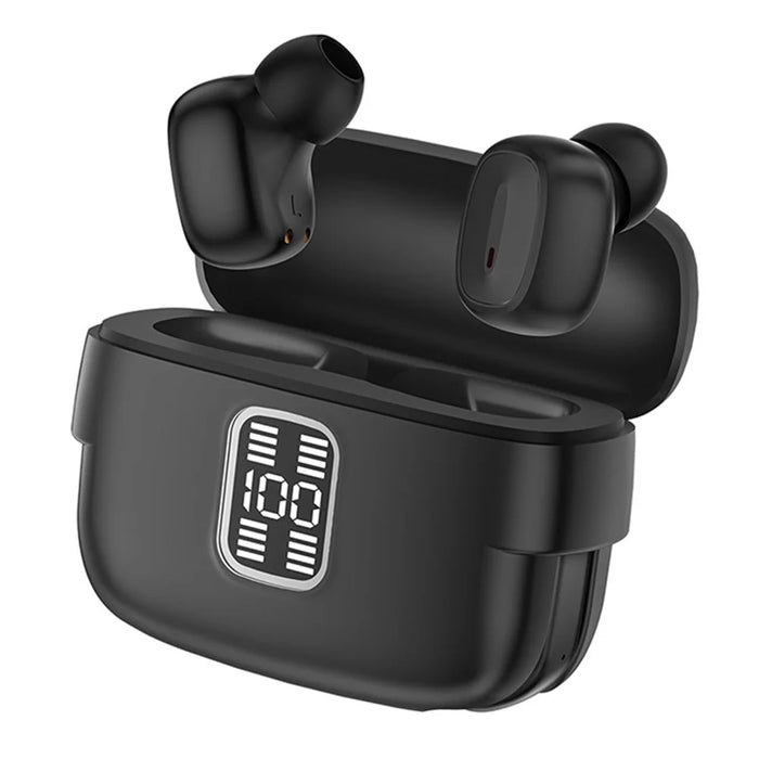 J32 2 Pair Wireless Earbuds Bluetooth-compatible 5.3 LED Display Sport Headphones Noise Cancelling - Black - 2