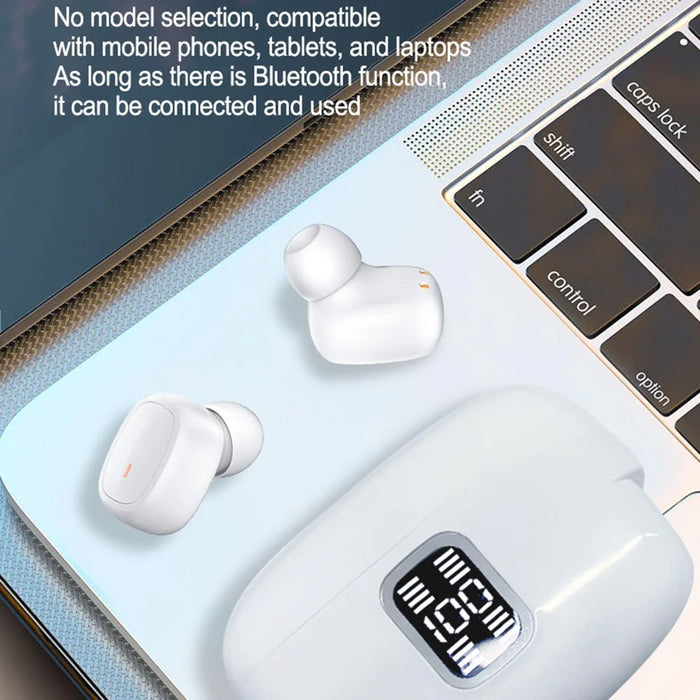 J32 2 Pair Wireless Earbuds Bluetooth-compatible 5.3 LED Display Sport Headphones Noise Cancelling - Black - 4