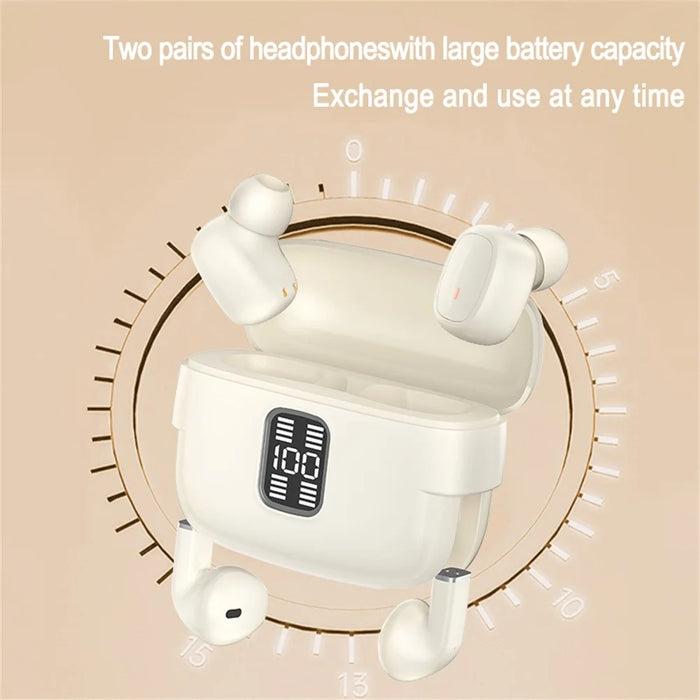 J32 2 Pair Wireless Earbuds Bluetooth-compatible 5.3 LED Display Sport Headphones Noise Cancelling - Black - 7