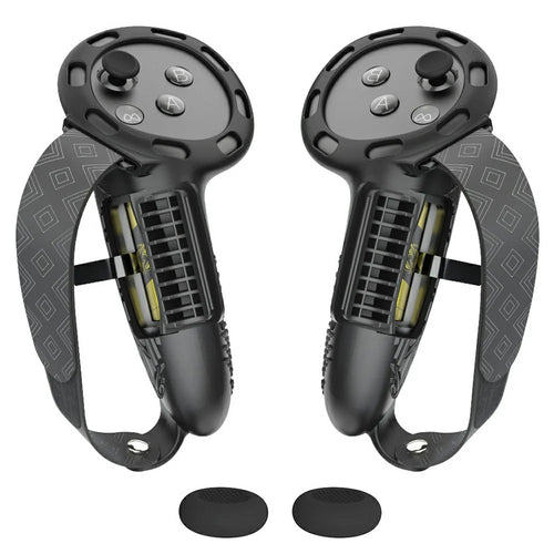 1 Pair For Meta Quest 3 / 3S Controller Grips Cover Silicone Extended Handle Accessories - Black - 1