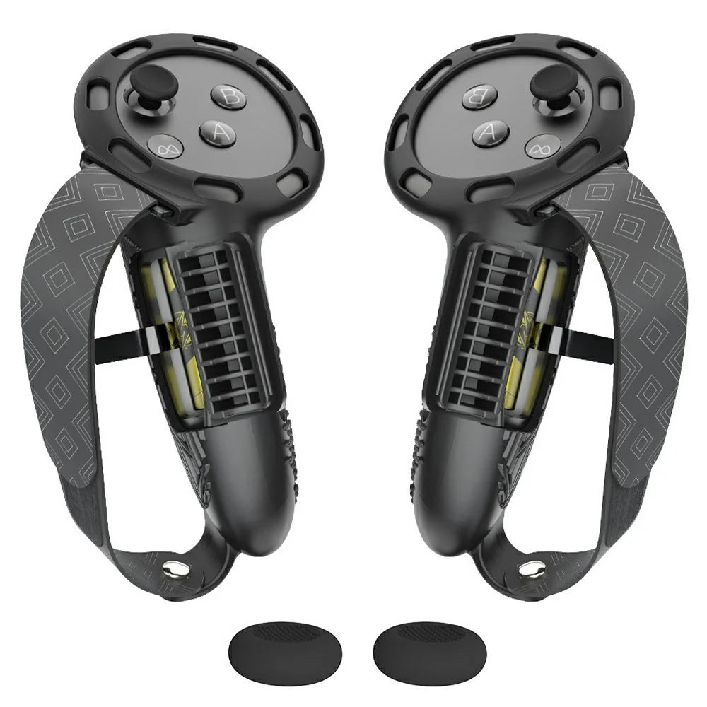 1 Pair For Meta Quest 3 / 3S Controller Grips Cover Silicone Extended Handle Accessories - Black - 1