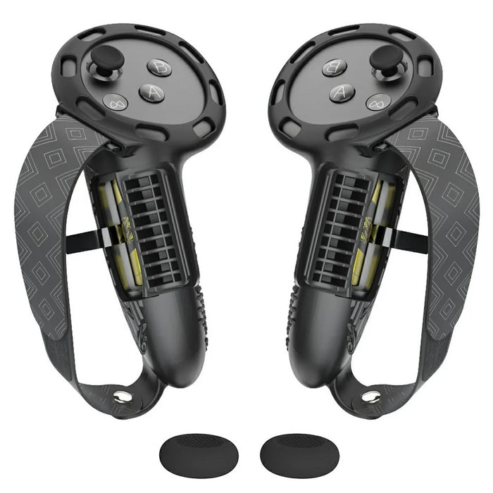 1 Pair For Meta Quest 3 / 3S Controller Grips Cover Silicone Extended Handle Accessories - Black - 1