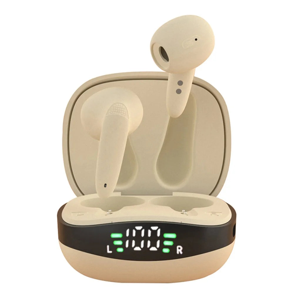 BH28 TWS Bluetooth-compatible 5.3 Earphones Touch Control Wireless Music Gaming Headset - Nude - 1