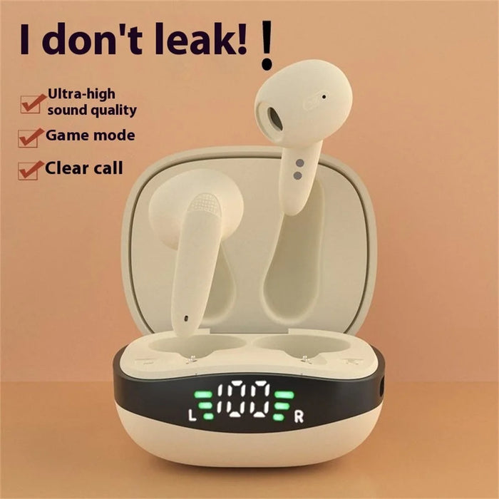 BH28 TWS Bluetooth-compatible 5.3 Earphones Touch Control Wireless Music Gaming Headset - Nude - 5