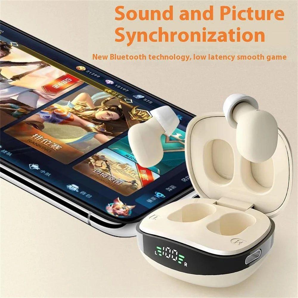 BH27 Mini TWS Bluetooth-compatible 5.3 Sleep In-Ear Earphone Touch Control Music Gaming Headset - Black - 7