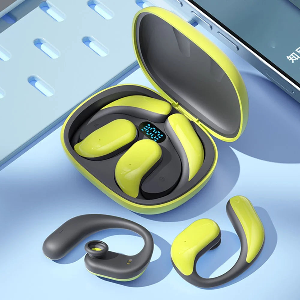 M65 OWS Bluetooth-compatible Headset Bone Conduction Ear-Hook Wireless Music Earphone - Green - 2