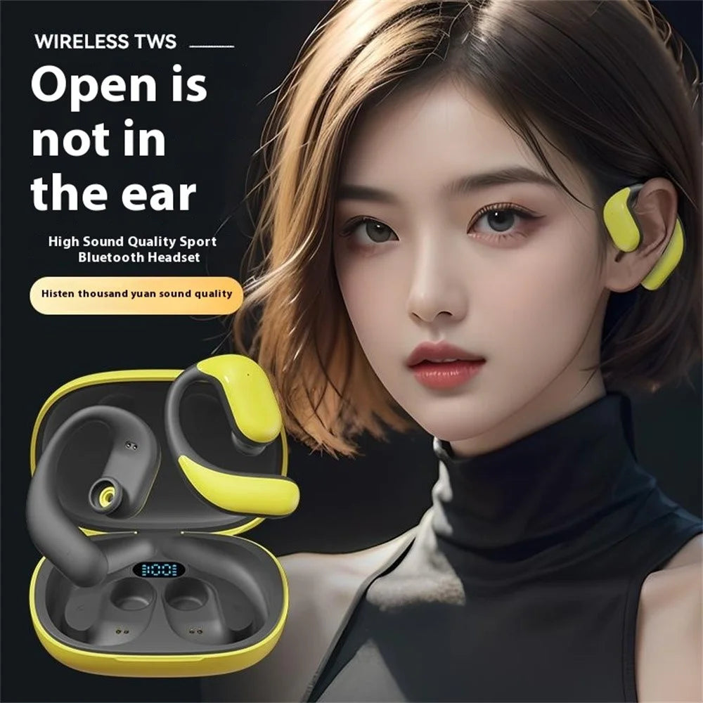 M65 OWS Bluetooth-compatible Headset Bone Conduction Ear-Hook Wireless Music Earphone - Green - 4