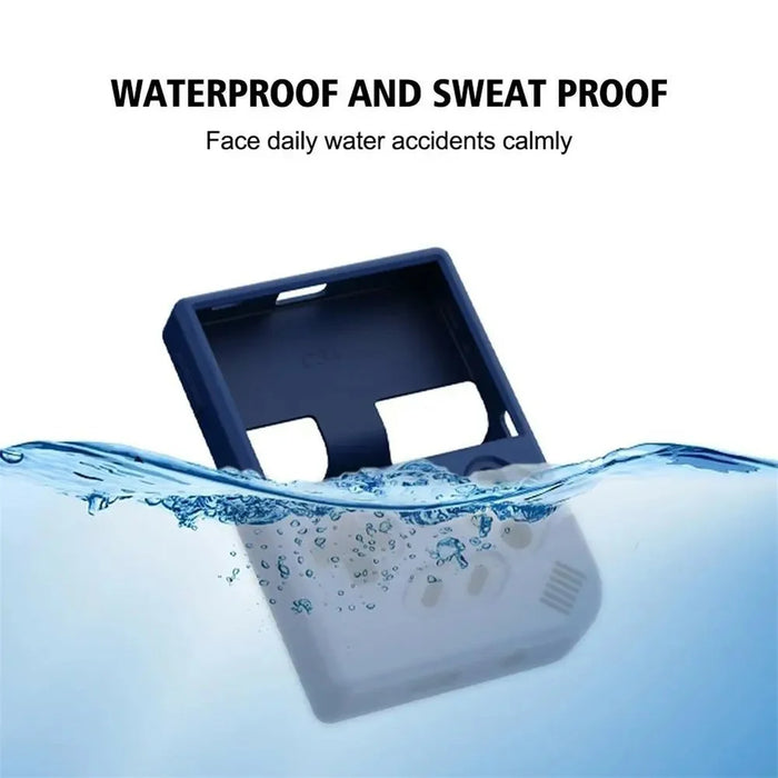For ANBERNIC RG35XX Plus Silicone Case Handheld Gaming Console Sleeve Cover with Strap - Blue - 2