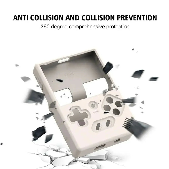 For ANBERNIC RG35XX Plus Silicone Case Handheld Gaming Console Sleeve Cover with Strap - Blue - 3