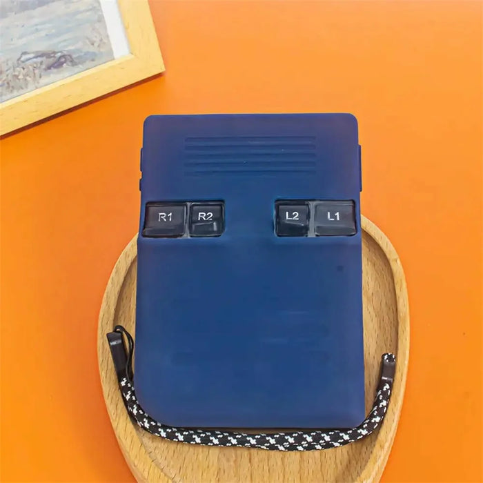For ANBERNIC RG35XX Plus Silicone Case Handheld Gaming Console Sleeve Cover with Strap - Blue - 7