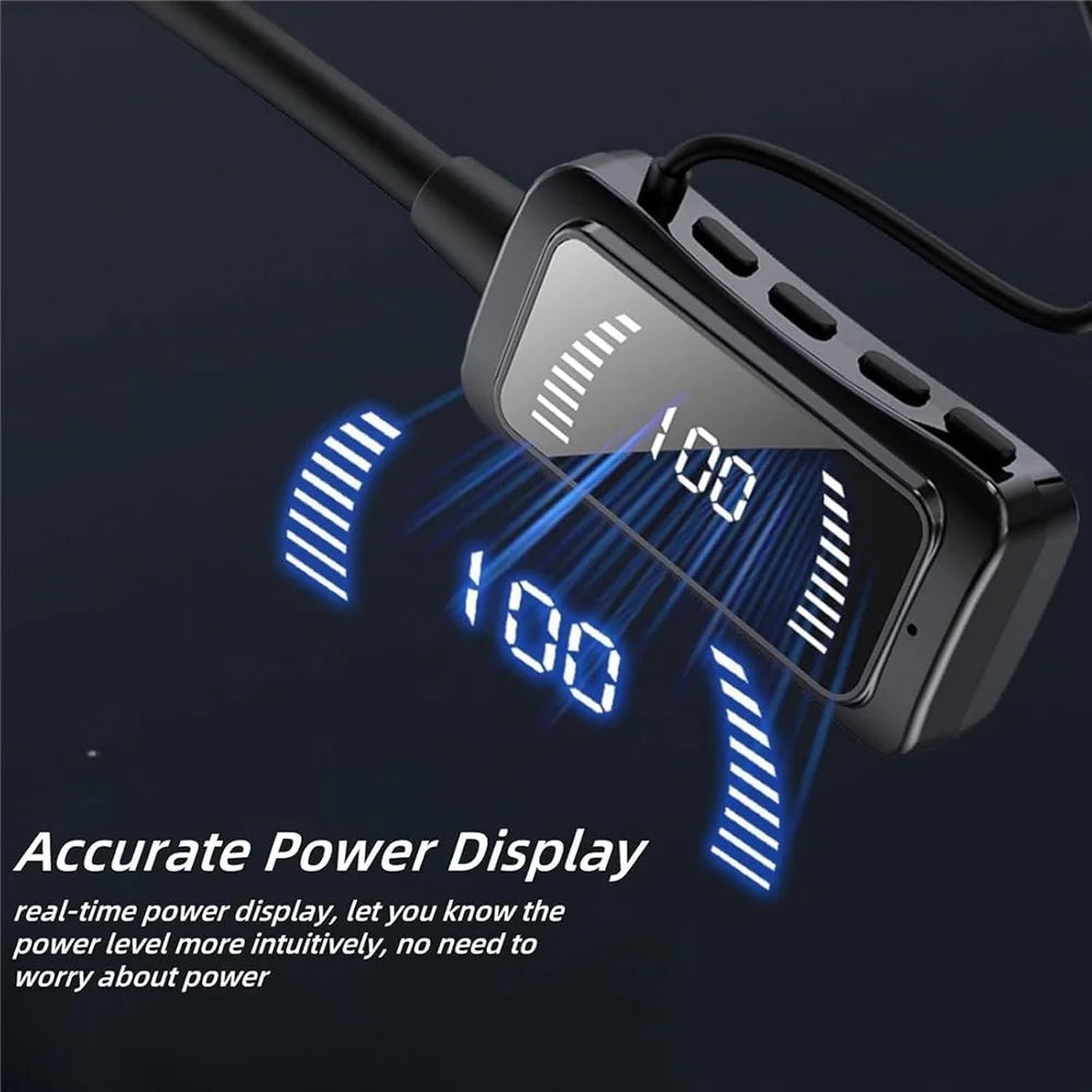 S8 Sport Running Neckband Bluetooth-compatible Headset Digital Display Music Calling Earphone Support TF Card - Black - 4