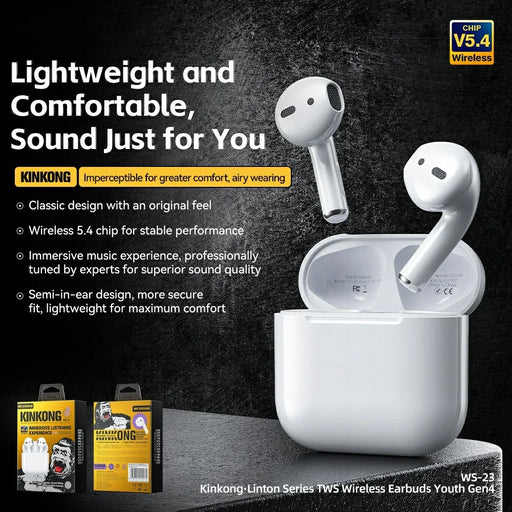 WEKOME WS-23 Kinkong-Linton Series TWS Wireless Earbuds Youth Gen4 Bluetooth-compatible Headphone with Charging Case - 2