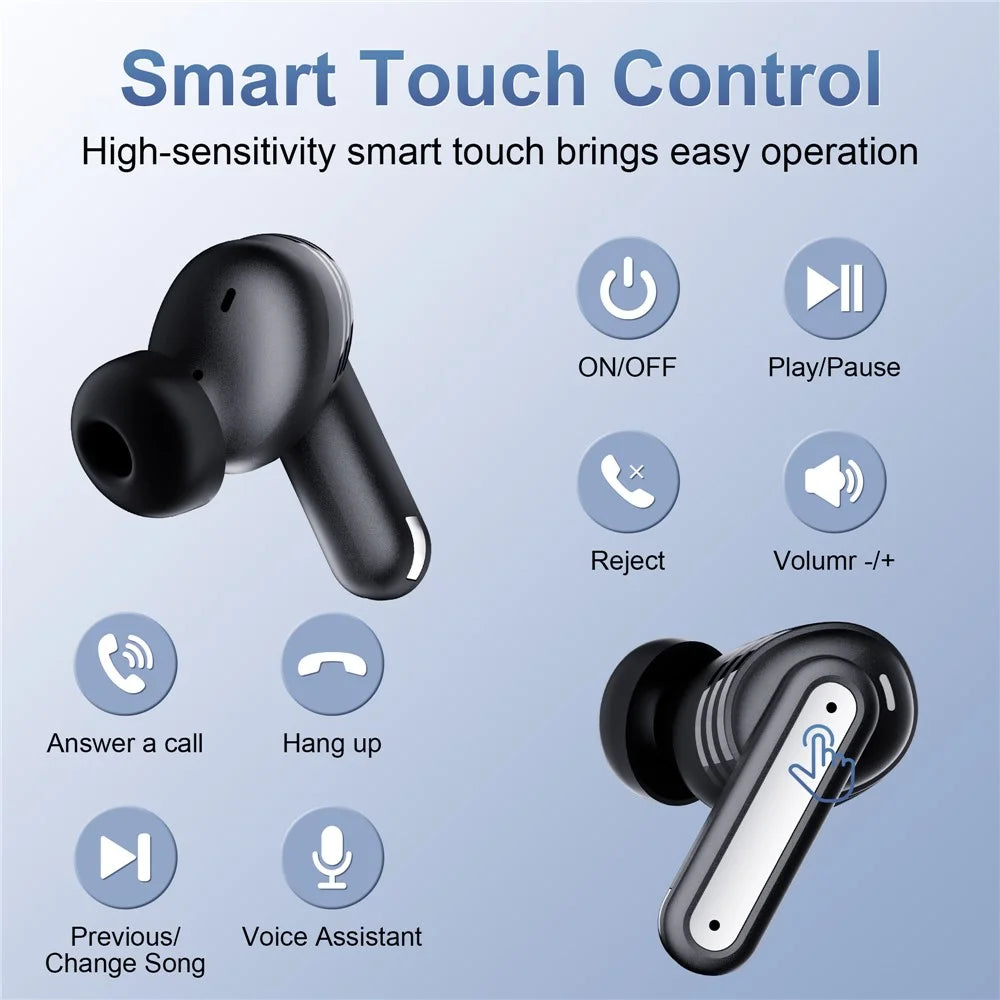 SP99 Wireless Headset With Digital Display Bluetooth-compatible Earbuds ANC ENC Noise Cancelling - Black - 7